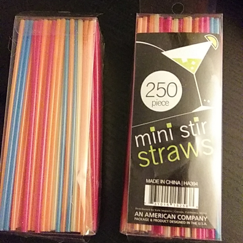 250pc Mini STIR Beverage STRAWS